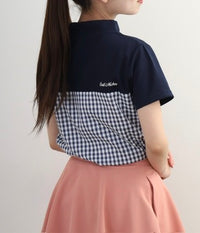 画像をギャラリービューアにロードします Checkered mock neck
