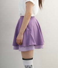 画像をギャラリービューアにロードします Two-Tier Flare Skirt
