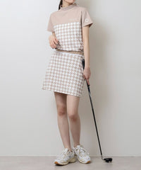 画像をギャラリービューアにロードします ハウンドトゥース切り替えモックネック	CGS25112TE
