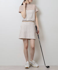 画像をギャラリービューアにロードします ハウンドトゥースオーバーオールスカート	CGS25113SK
