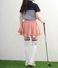 画像をギャラリービューアにロードします Checkered mock neck
