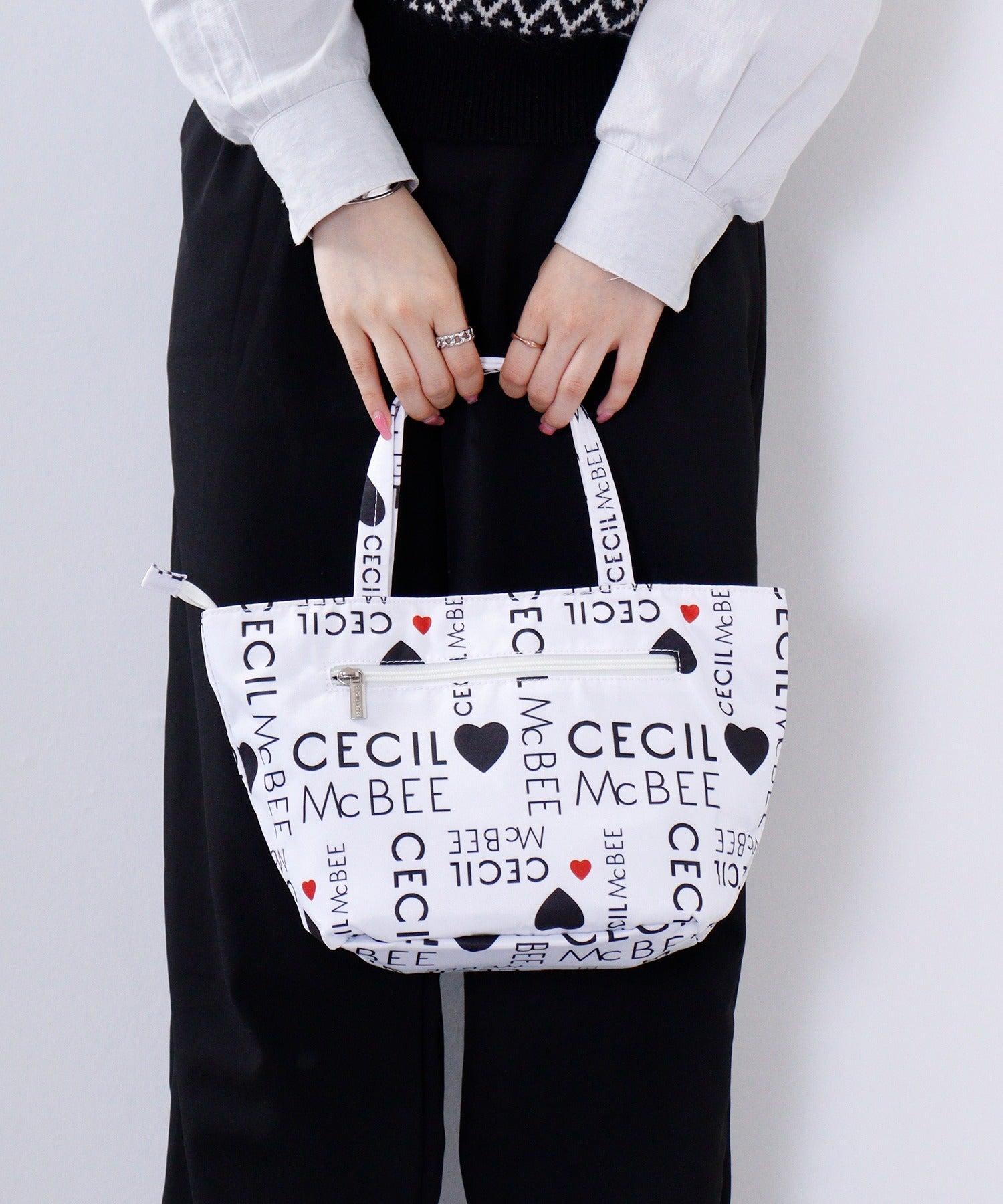CECI McBEE ブラックトートバッグ 楽天市場】セシルマクビー CECIL McBEE トートバッグ Lサイズ